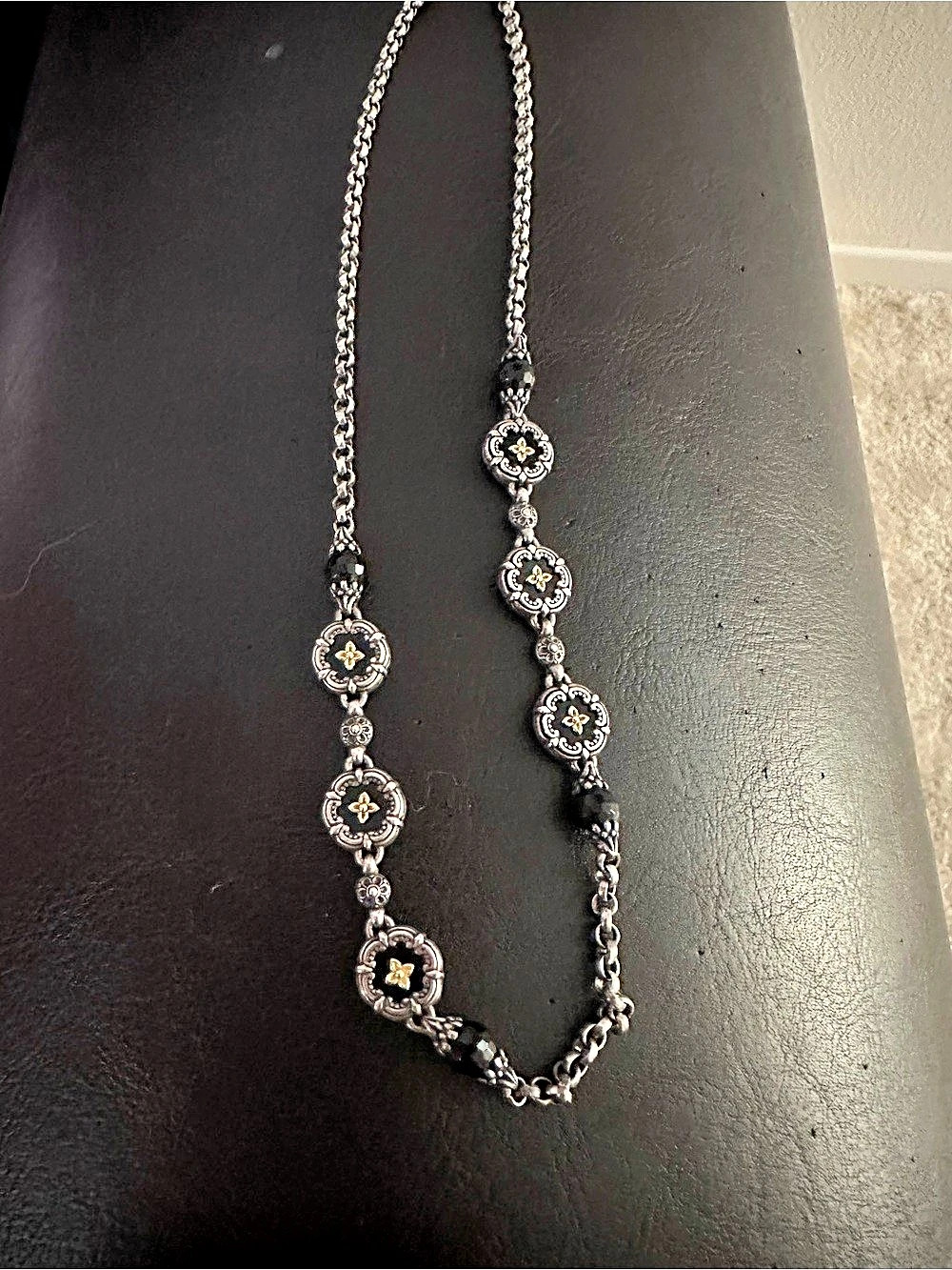 Konstantino Black Onyx Chain Necklace